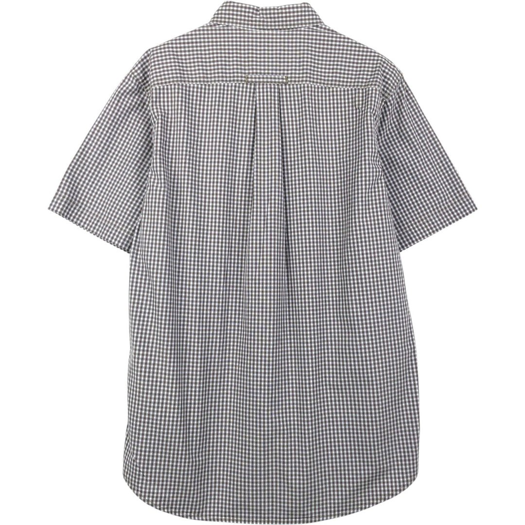 Eddie Bauer Short-Sleeve Cotton Check Shirt, Men's Size M (approx.) cotton brown type Vintage Second Hand