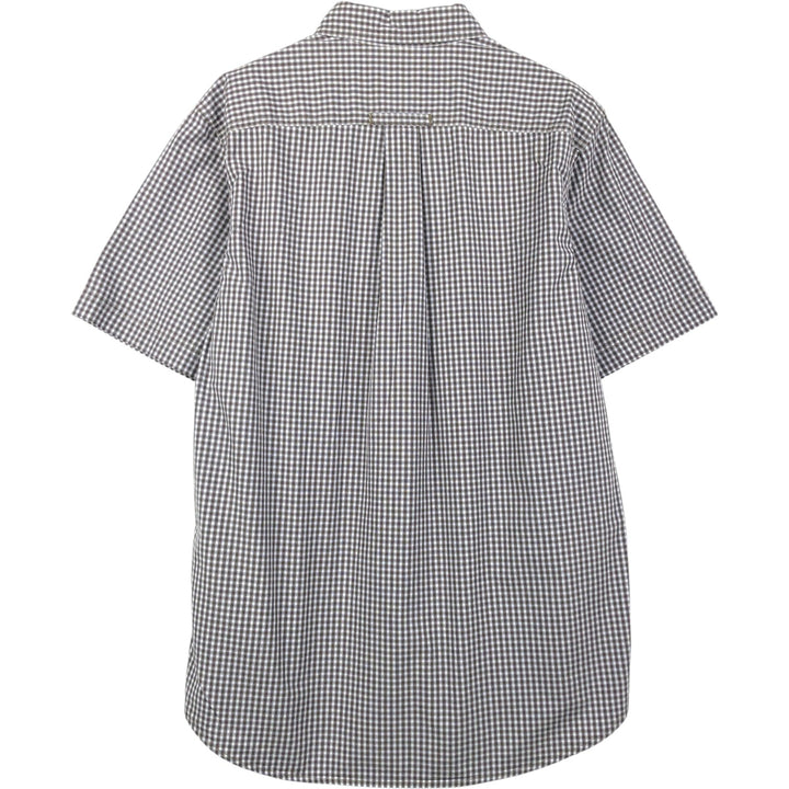 Eddie Bauer Short-Sleeve Cotton Check Shirt, Men's Size M (approx.) cotton brown type Vintage Second Hand