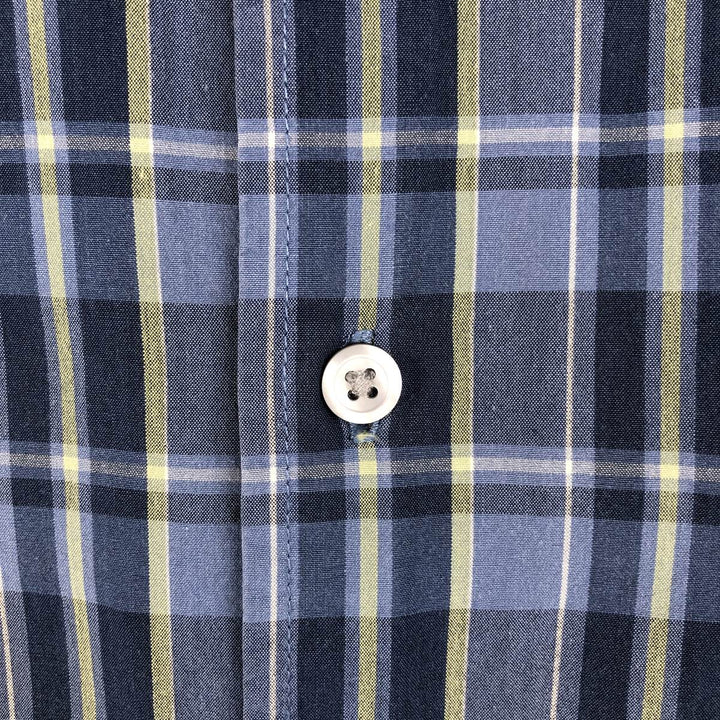 90s-00'S GAP (Old GAP) Short-Sleeve Cotton Check Shirt, Boxy Shirt, Men's Size L (Equivalent), Vintage cotton blue type Vintage Second Hand