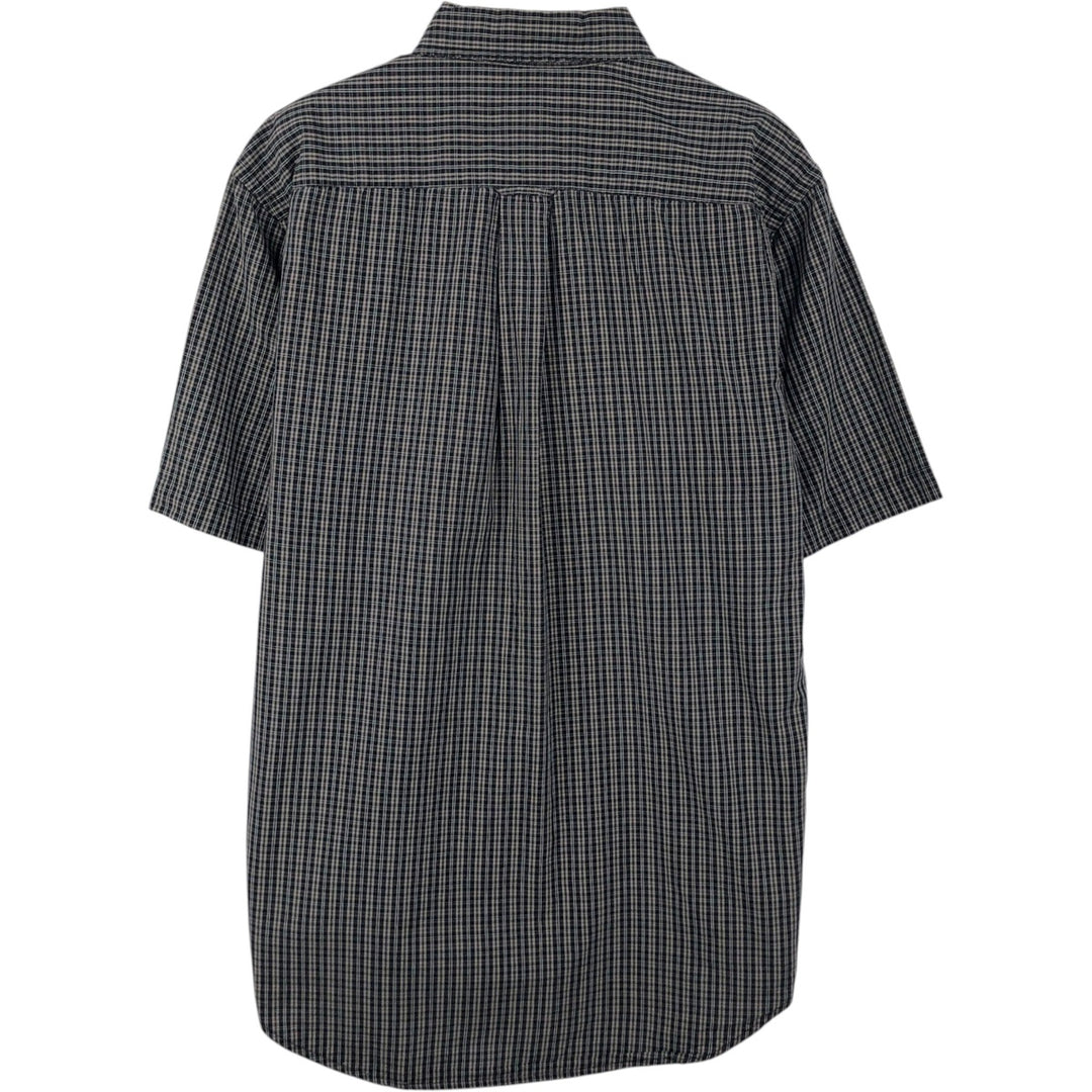 GAP Short-Sleeve Button-Down Check Shirt, Men's Size S (approx.) cotton beige type brown Vintage Second Hand