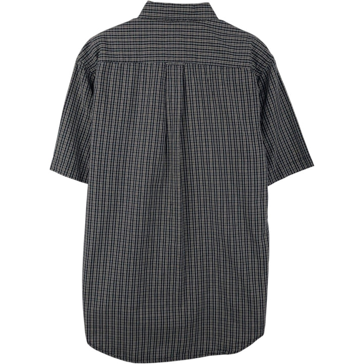 GAP Short-Sleeve Button-Down Check Shirt, Men's Size S (approx.) cotton beige type brown Vintage Second Hand