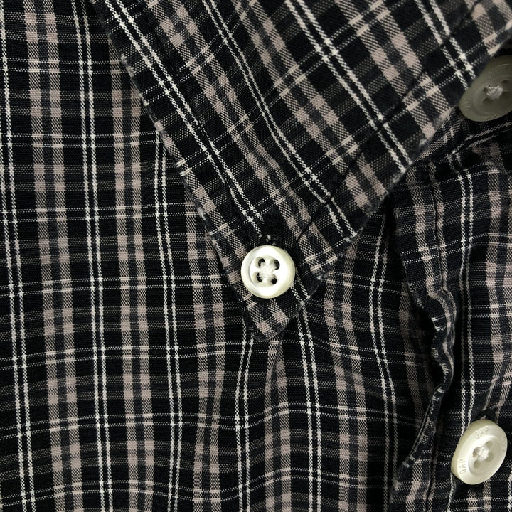 GAP Short-Sleeve Button-Down Check Shirt, Men's Size S (approx.) cotton beige type brown Vintage Second Hand