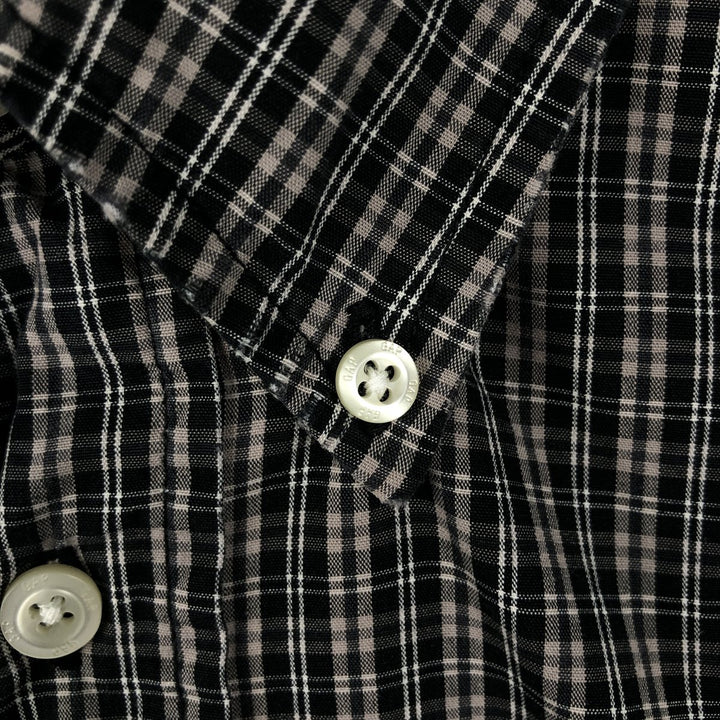 GAP Short-Sleeve Button-Down Check Shirt, Men's Size S (approx.) cotton beige type brown Vintage Second Hand