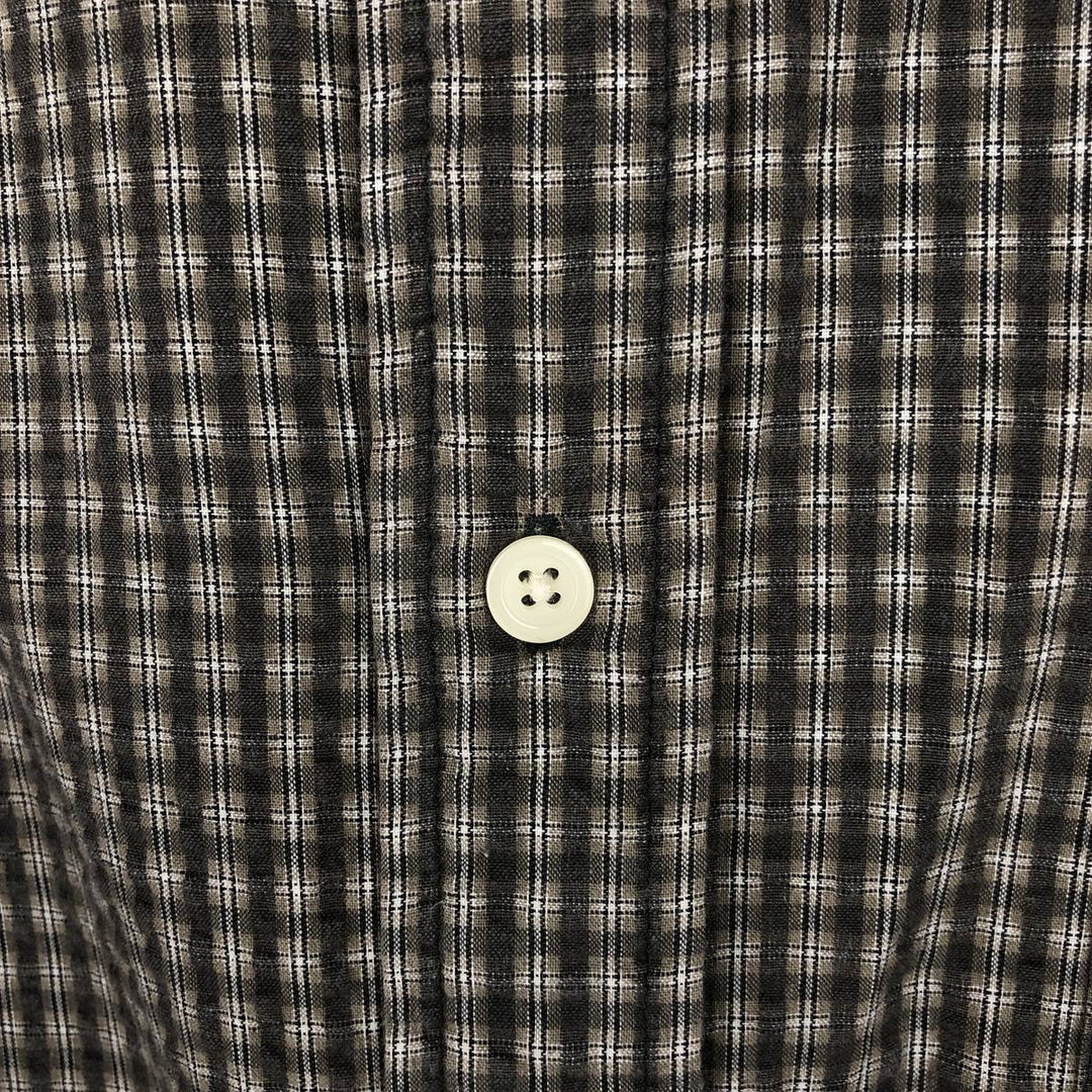 Eddie Bauer short sleeve button down check shirt, men's XL size cotton gray type Vintage Second Hand