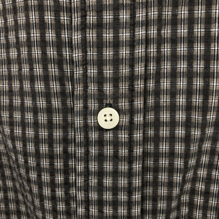 Eddie Bauer short sleeve button down check shirt, men's XL size cotton gray type Vintage Second Hand