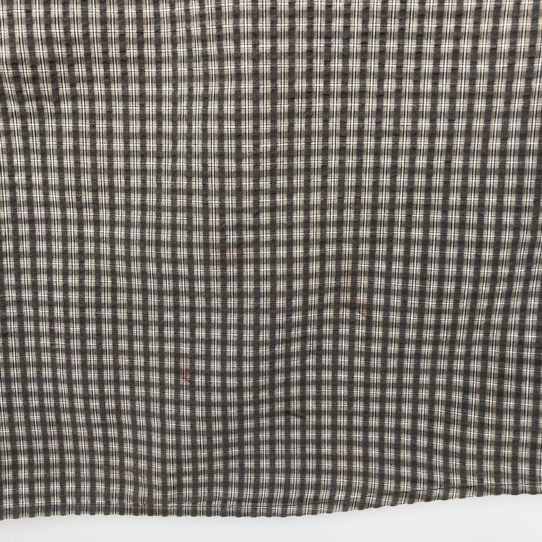 Eddie Bauer short sleeve button down check shirt, men's XL size cotton gray type Vintage Second Hand