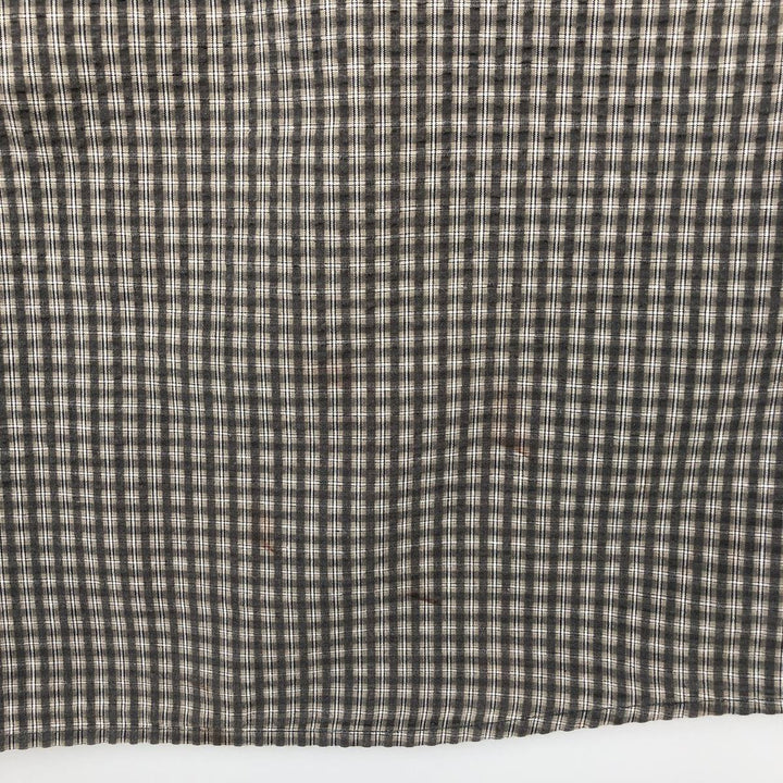 Eddie Bauer short sleeve button down check shirt, men's XL size cotton gray type Vintage Second Hand
