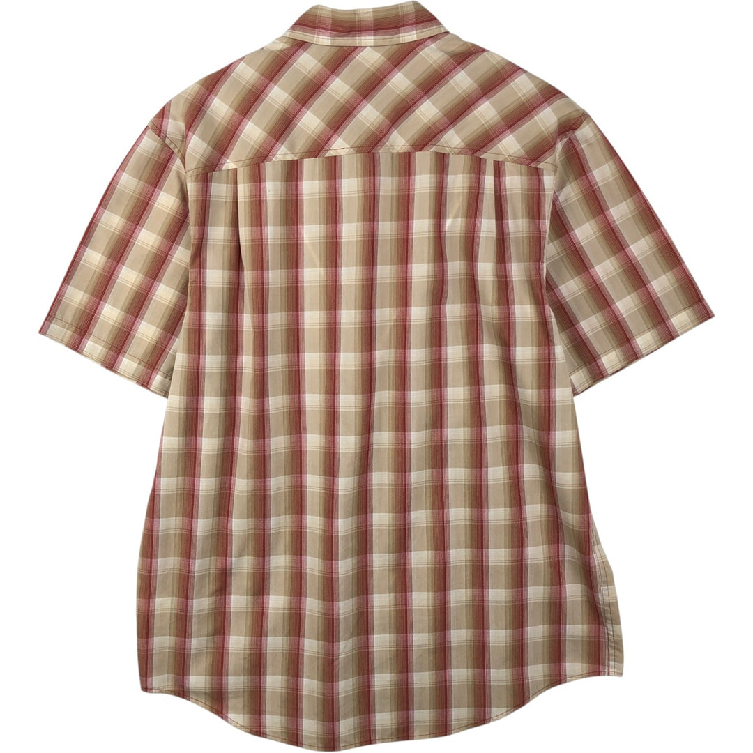 Vintage 90s-00'S Timberland short-sleeved cotton plaid shirt, men's size L cotton red type Vintage Second Hand