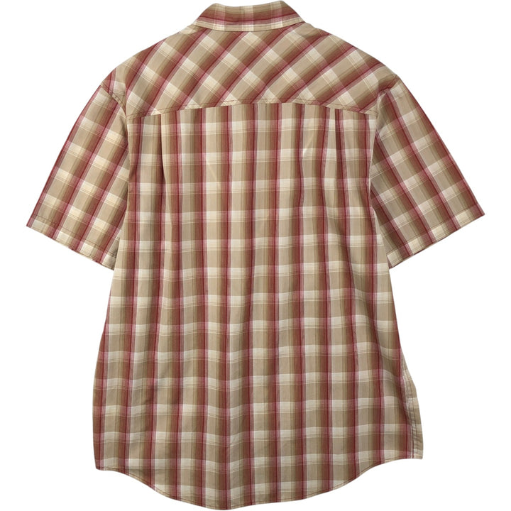 Vintage 90s-00'S Timberland short-sleeved cotton plaid shirt, men's size L cotton red type Vintage Second Hand