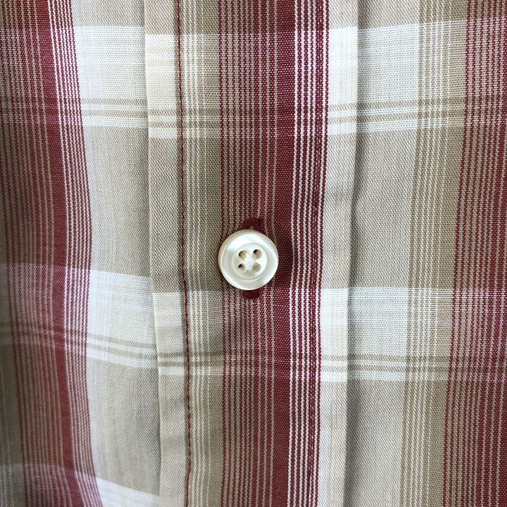 Vintage 90s-00'S Timberland short-sleeved cotton plaid shirt, men's size L cotton red type Vintage Second Hand