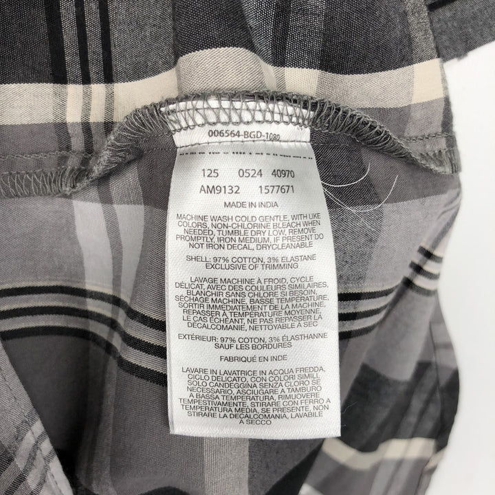 Columbia Regular Fit Short-Sleeve Button-Down Check Shirt, Men's Size L (approx.) cotton gray type Vintage Second Hand