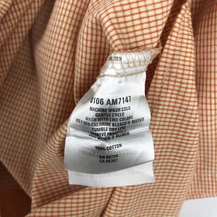 00'S Columbia Short Sleeve Button Down Check Shirt Men's XL cotton orange type Vintage Second Hand