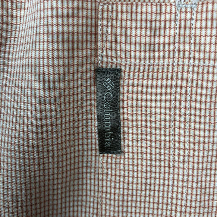 00'S Columbia Short Sleeve Button Down Check Shirt Men's XL cotton orange type Vintage Second Hand