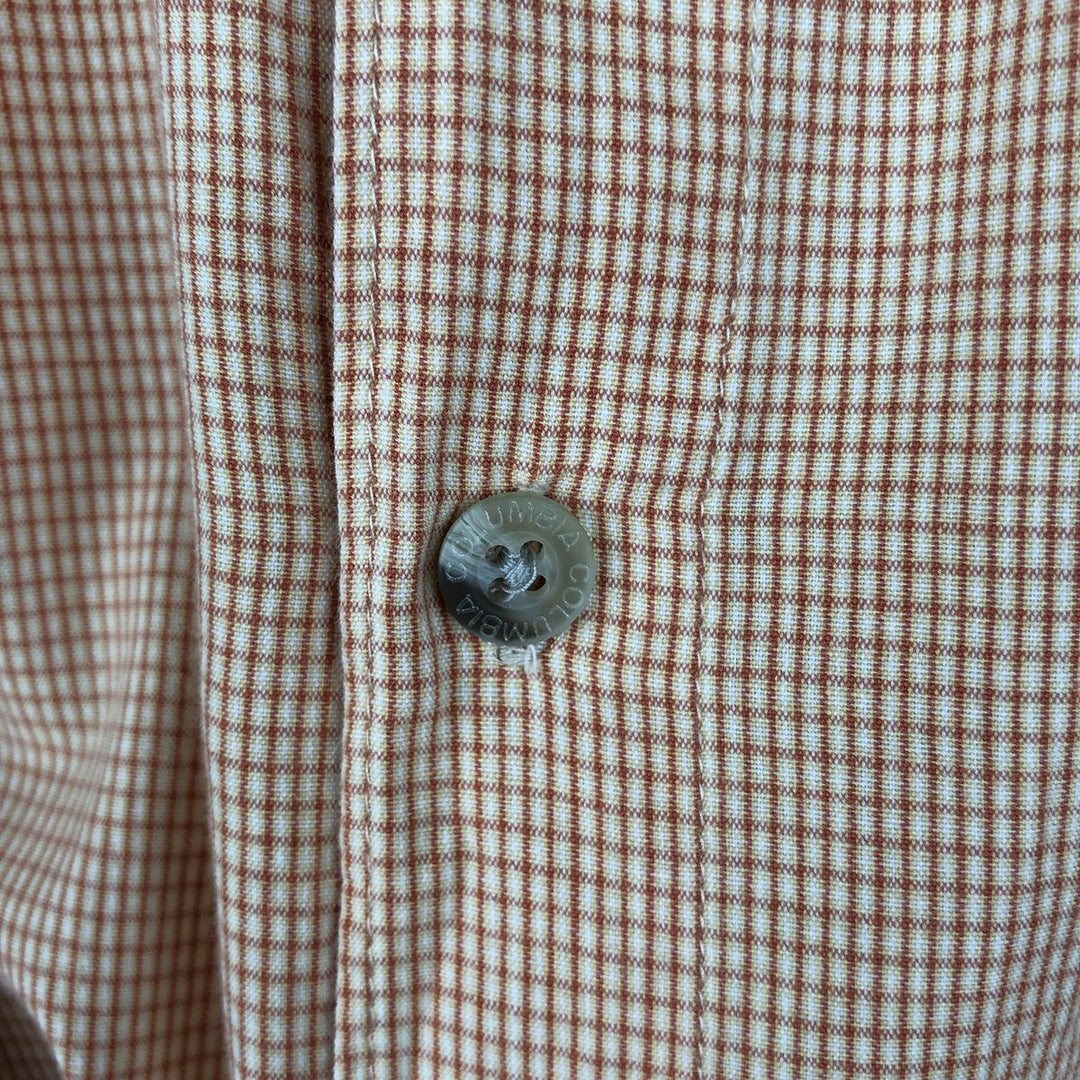 00'S Columbia Short Sleeve Button Down Check Shirt Men's XL cotton orange type Vintage Second Hand