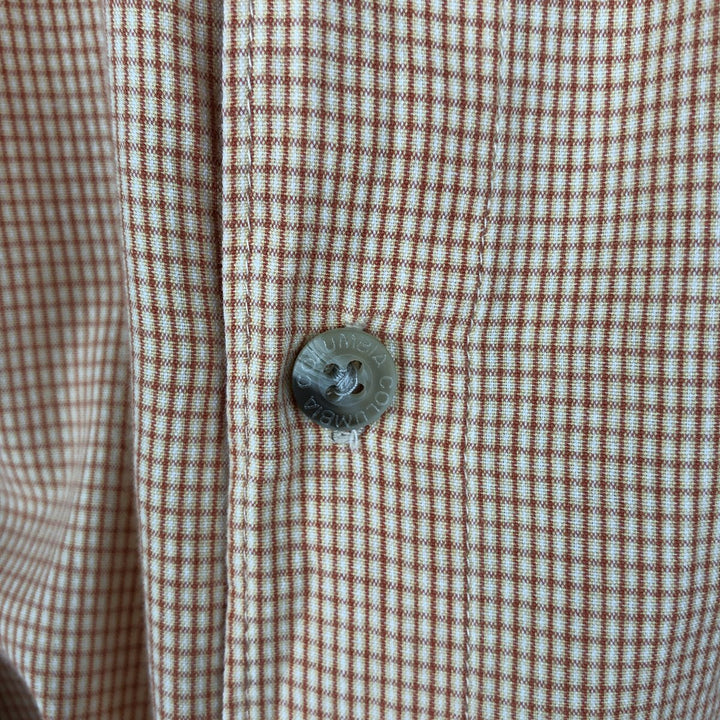 00'S Columbia Short Sleeve Button Down Check Shirt Men's XL cotton orange type Vintage Second Hand
