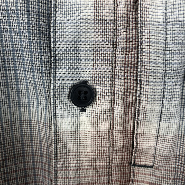 Columbia OMNI-WICK Ombre Check Short-Sleeve Cotton Check Shirt (Men's Size L) cotton red type Vintage Second Hand