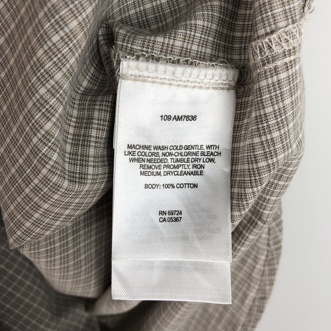 00'S Columbia Short Sleeve Button Down Check Shirt Men's Size L cotton Beige type Vintage Second Hand