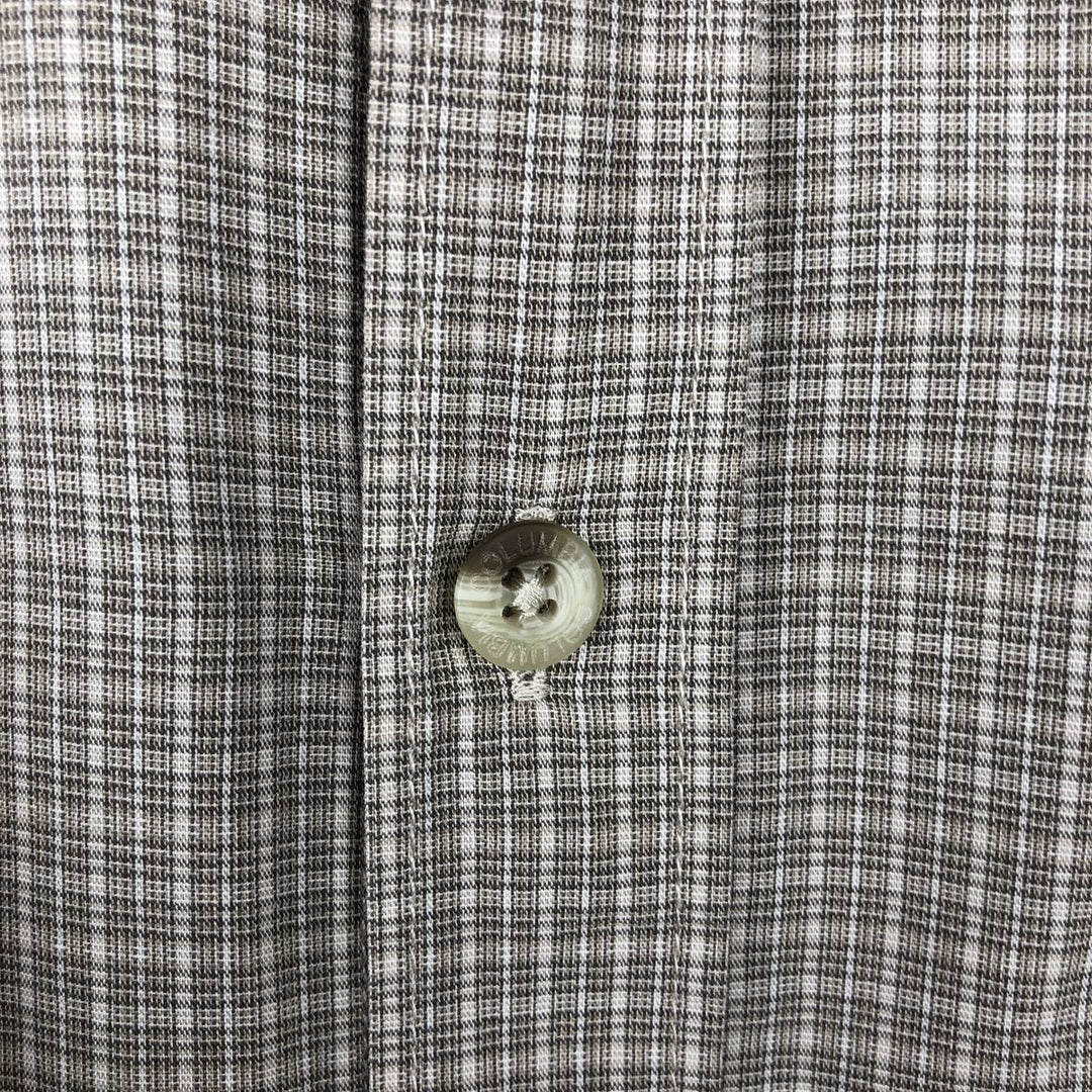 00'S Columbia Short Sleeve Button Down Check Shirt Men's Size L cotton Beige type Vintage Second Hand
