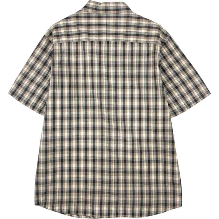 Columbia Short Sleeve Cotton Check Shirt, Men's Size M cotton Beige type Vintage Second Hand