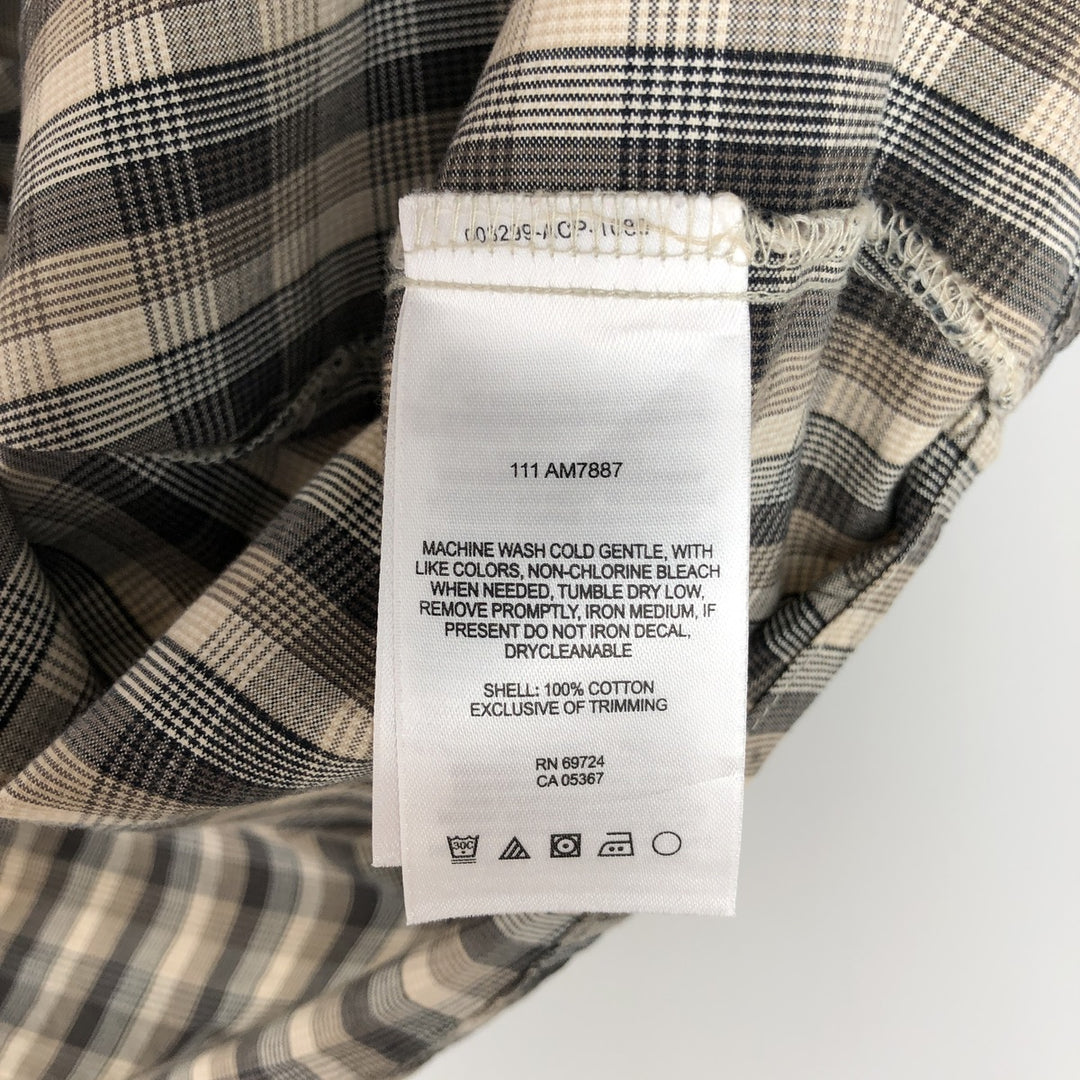 Columbia Short Sleeve Cotton Check Shirt, Men's Size M cotton Beige type Vintage Second Hand