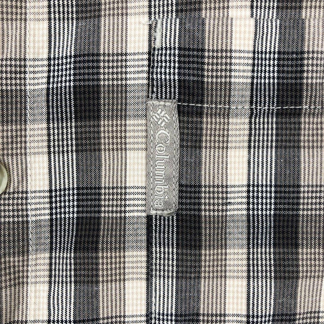 Columbia Short Sleeve Cotton Check Shirt, Men's Size M cotton Beige type Vintage Second Hand