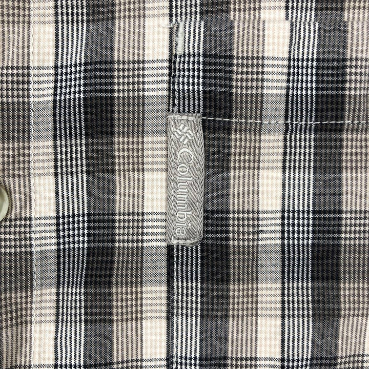 Columbia Short Sleeve Cotton Check Shirt, Men's Size M cotton Beige type Vintage Second Hand