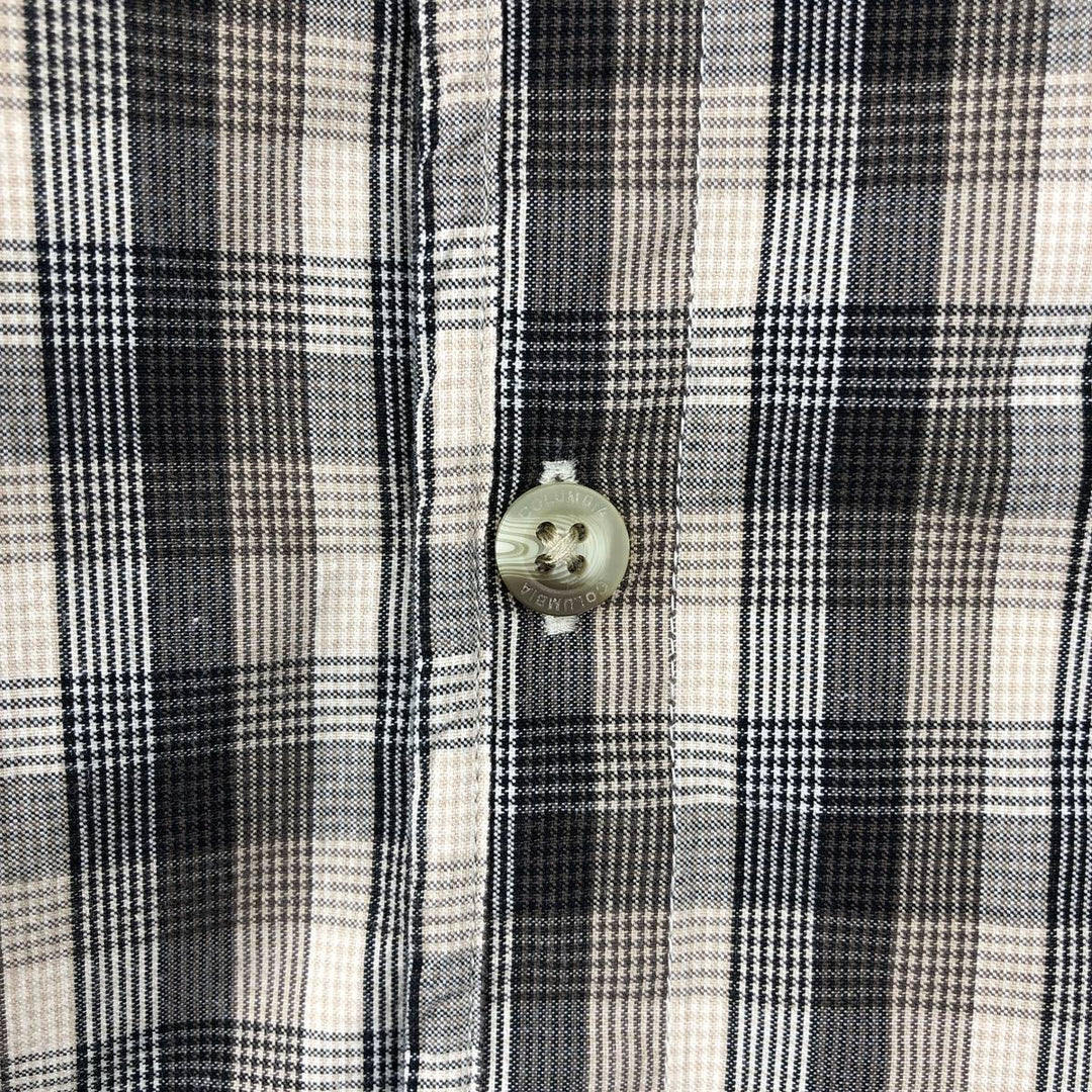 Columbia Short Sleeve Cotton Check Shirt, Men's Size M cotton Beige type Vintage Second Hand