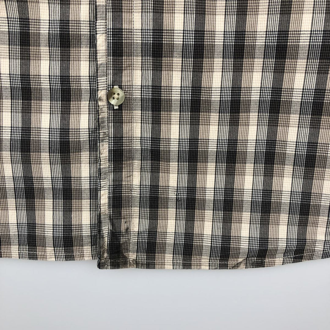 Columbia Short Sleeve Cotton Check Shirt, Men's Size M cotton Beige type Vintage Second Hand