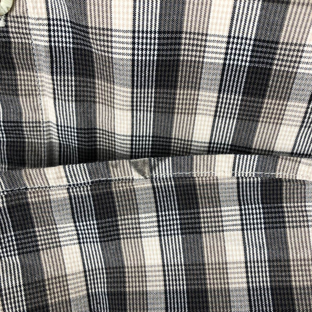 Columbia Short Sleeve Cotton Check Shirt, Men's Size M cotton Beige type Vintage Second Hand