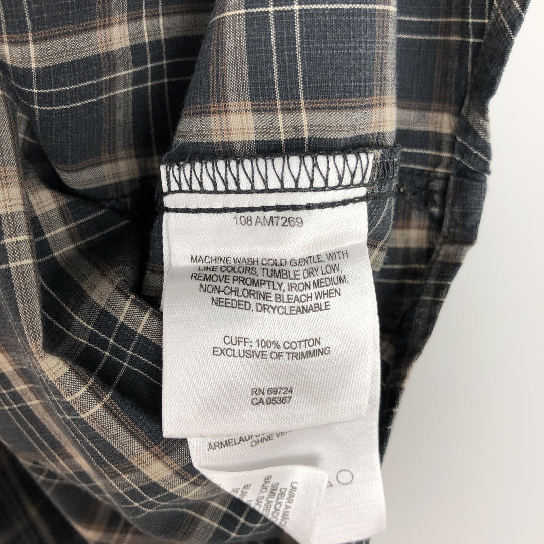 00'S Columbia Short Sleeve Button Down Check Shirt Men's XL cotton Beige type Vintage Second Hand