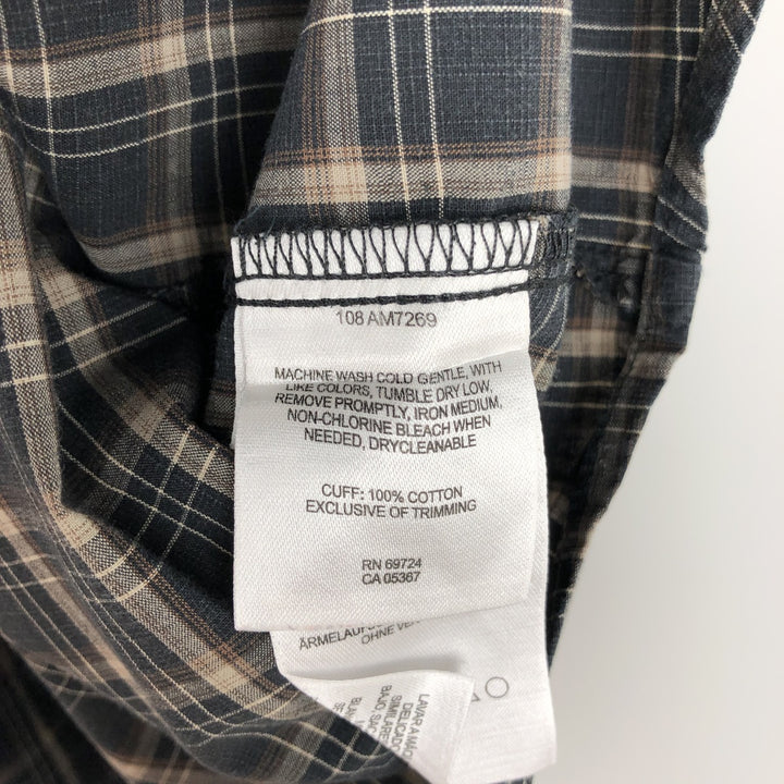 00'S Columbia Short Sleeve Button Down Check Shirt Men's XL cotton Beige type Vintage Second Hand