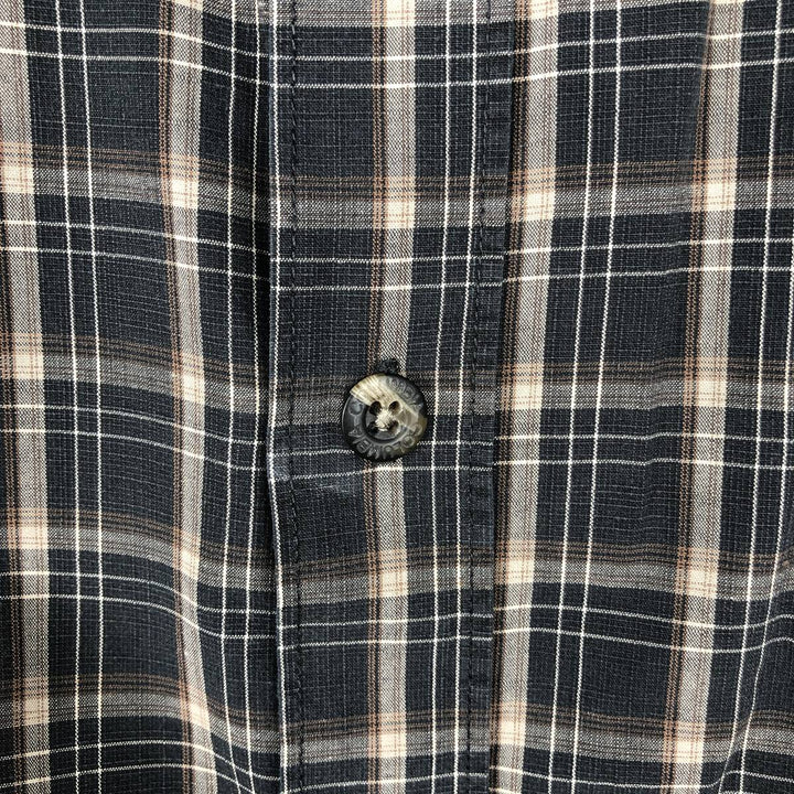00'S Columbia Short Sleeve Button Down Check Shirt Men's XL cotton Beige type Vintage Second Hand