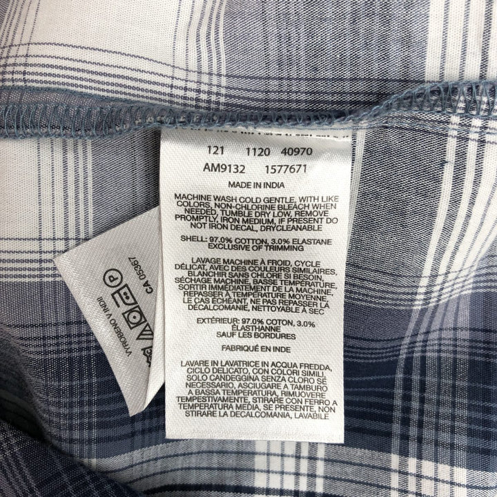 Columbia Regular Fit Ombre Check Short-Sleeve Button-Down Check Shirt (Men's Size L) cotton white type Vintage Second Hand