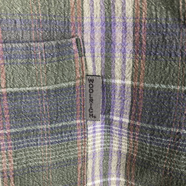 WOOLRICH Short Sleeve Button Down Check Shirt Men's Size L cotton Khaki type Vintage Second Hand