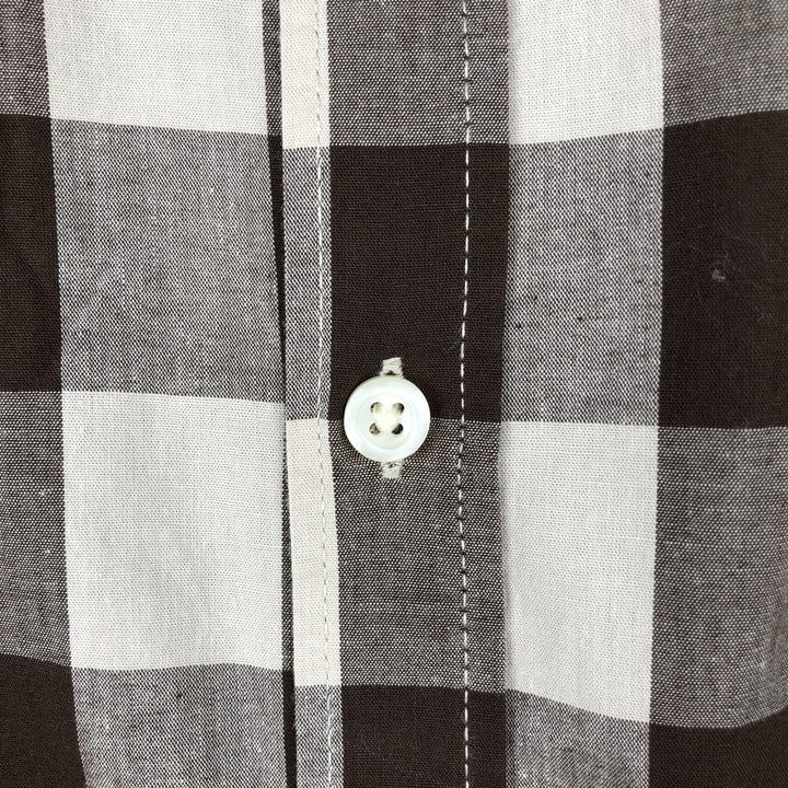 GAP Slim Fit Short-Sleeve Cotton Check Shirt, Men's Size XL (approx.) cotton brown type Vintage Second Hand