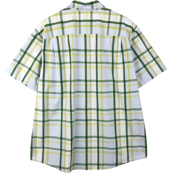 GAP RELAXED Short-Sleeve Cotton Check Shirt, Men's Size XL (approx.) cotton green type Vintage Second Hand