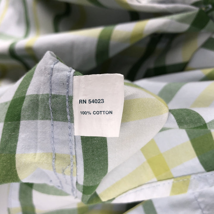GAP RELAXED Short-Sleeve Cotton Check Shirt, Men's Size XL (approx.) cotton green type Vintage Second Hand