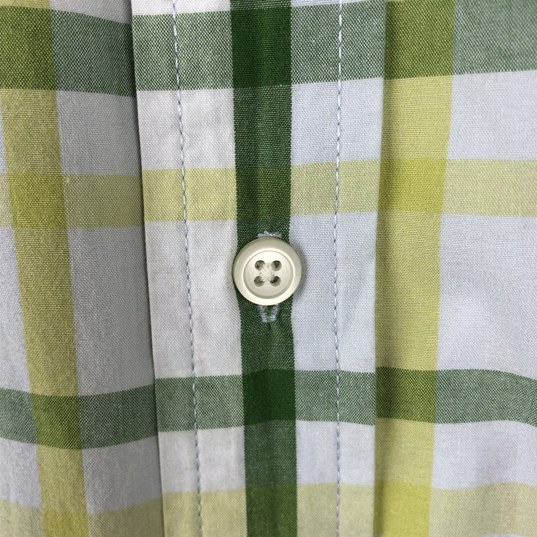 GAP RELAXED Short-Sleeve Cotton Check Shirt, Men's Size XL (approx.) cotton green type Vintage Second Hand