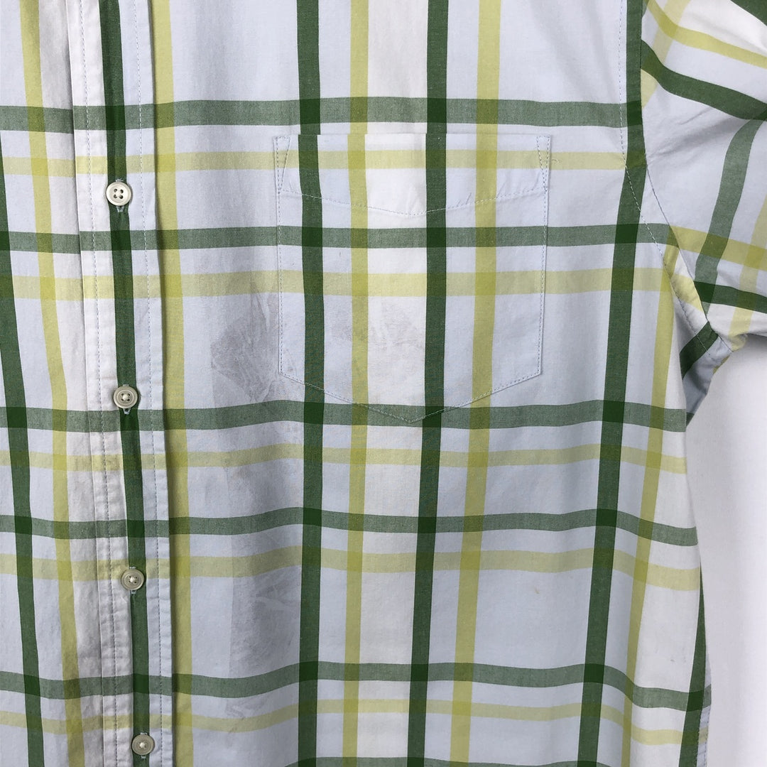 GAP RELAXED Short-Sleeve Cotton Check Shirt, Men's Size XL (approx.) cotton green type Vintage Second Hand