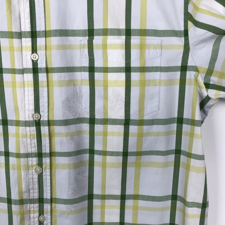 GAP RELAXED Short-Sleeve Cotton Check Shirt, Men's Size XL (approx.) cotton green type Vintage Second Hand