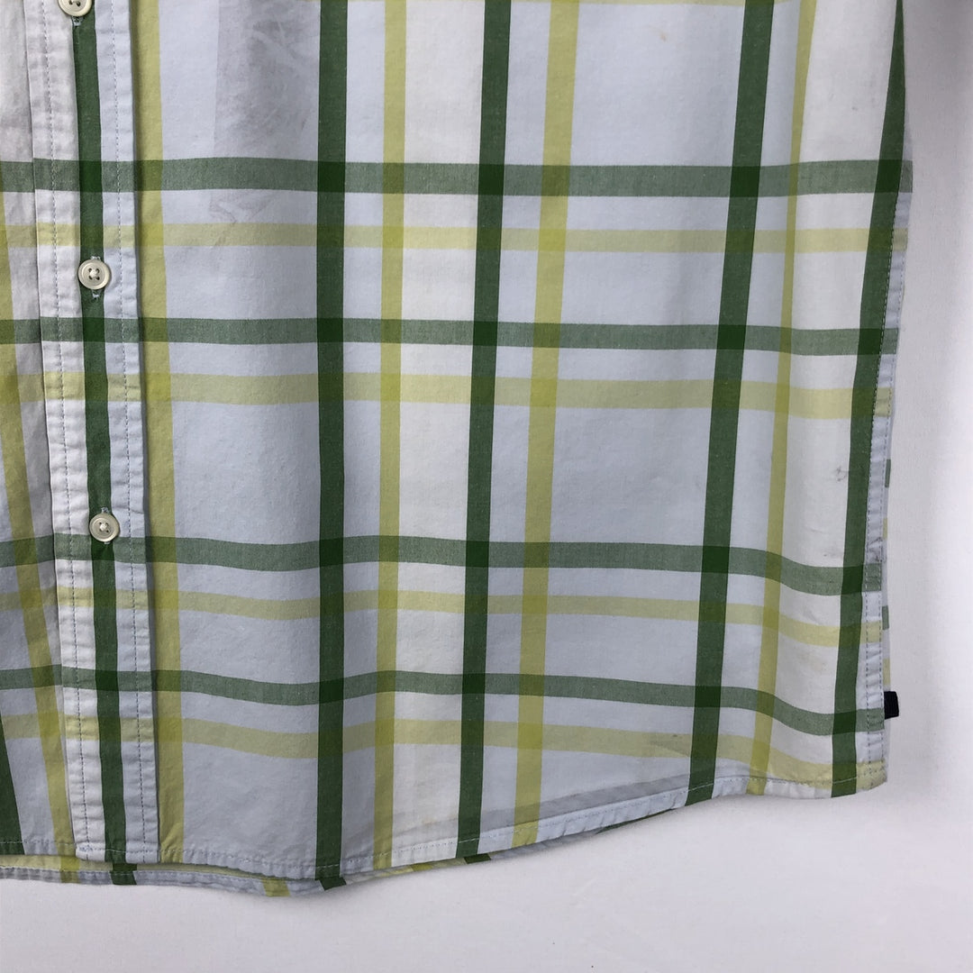 GAP RELAXED Short-Sleeve Cotton Check Shirt, Men's Size XL (approx.) cotton green type Vintage Second Hand