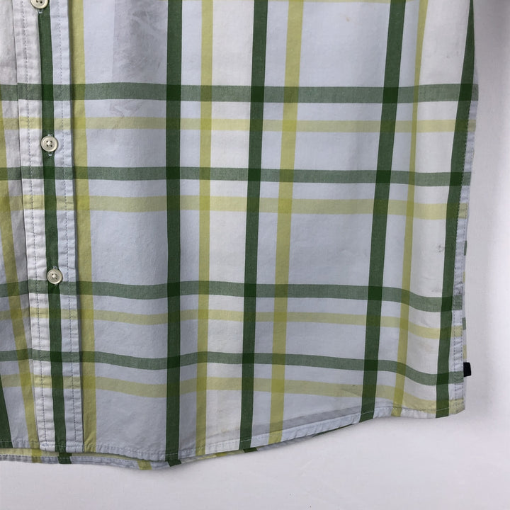 GAP RELAXED Short-Sleeve Cotton Check Shirt, Men's Size XL (approx.) cotton green type Vintage Second Hand