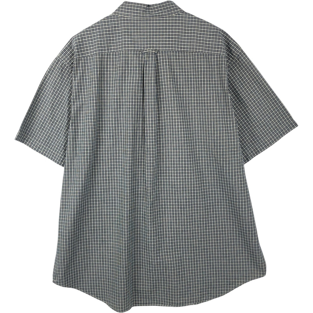 GAP Short-Sleeve Button-Down Check Shirt, Men's Size XL (approx.) cotton navy blue type Vintage Second Hand