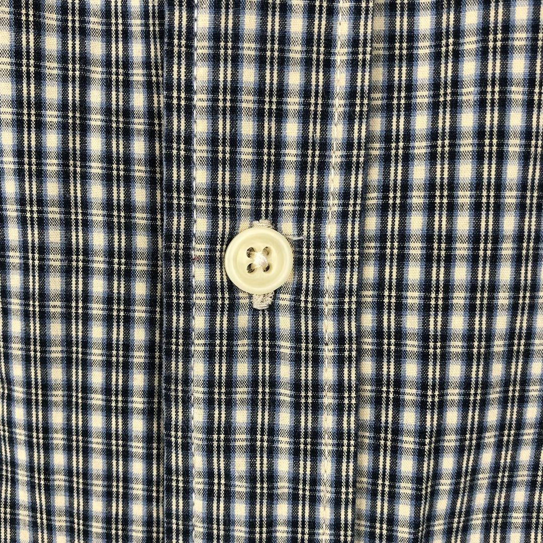 GAP Short-Sleeve Button-Down Check Shirt, Men's Size XL (approx.) cotton navy blue type Vintage Second Hand