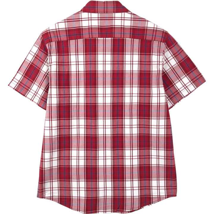 2000'S GAP Short-Sleeve Cotton Check Shirt, Men's Size L (approx.) cotton red type Vintage Second Hand