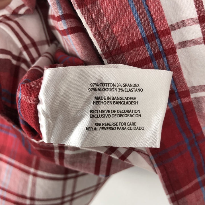 2000'S GAP Short-Sleeve Cotton Check Shirt, Men's Size L (approx.) cotton red type Vintage Second Hand