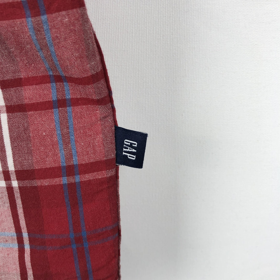 2000'S GAP Short-Sleeve Cotton Check Shirt, Men's Size L (approx.) cotton red type Vintage Second Hand