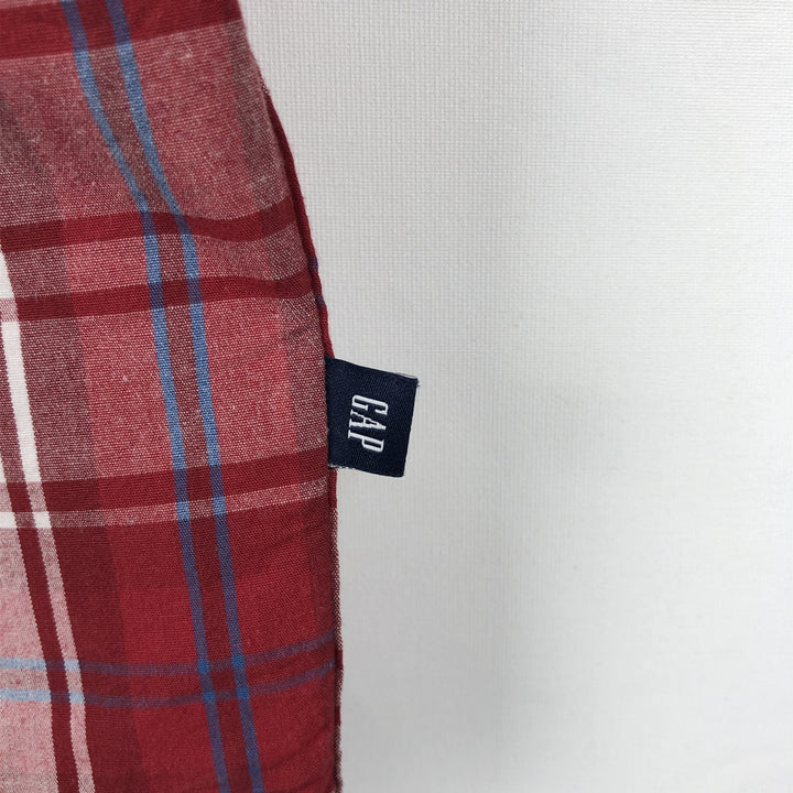 2000'S GAP Short-Sleeve Cotton Check Shirt, Men's Size L (approx.) cotton red type Vintage Second Hand