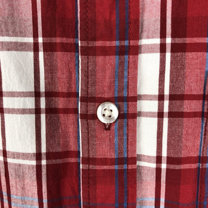 2000'S GAP Short-Sleeve Cotton Check Shirt, Men's Size L (approx.) cotton red type Vintage Second Hand