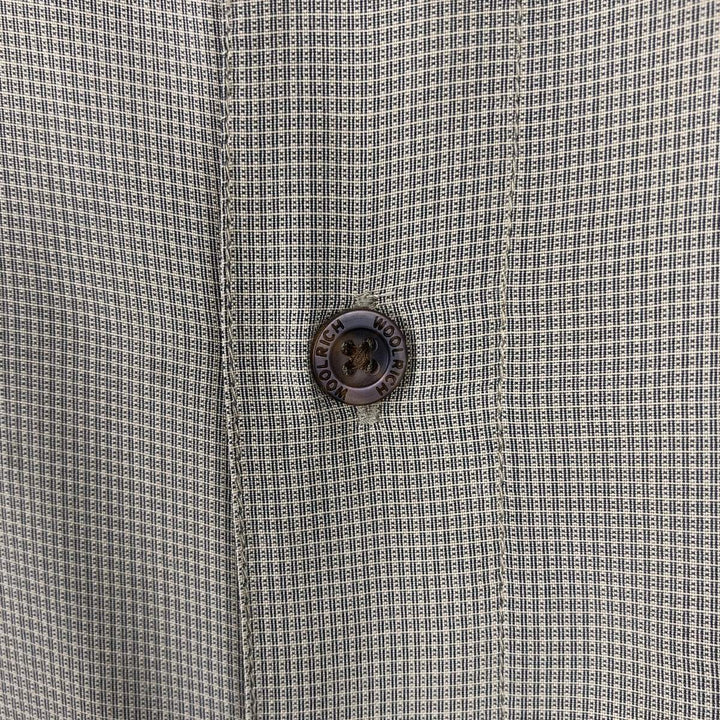 Woolrich WOOLRICH all-over print wide collar short-sleeved polyester shirt, boxy fit, men's size L (approx.) Polynosic Khaki type sage green Vintage Second Hand